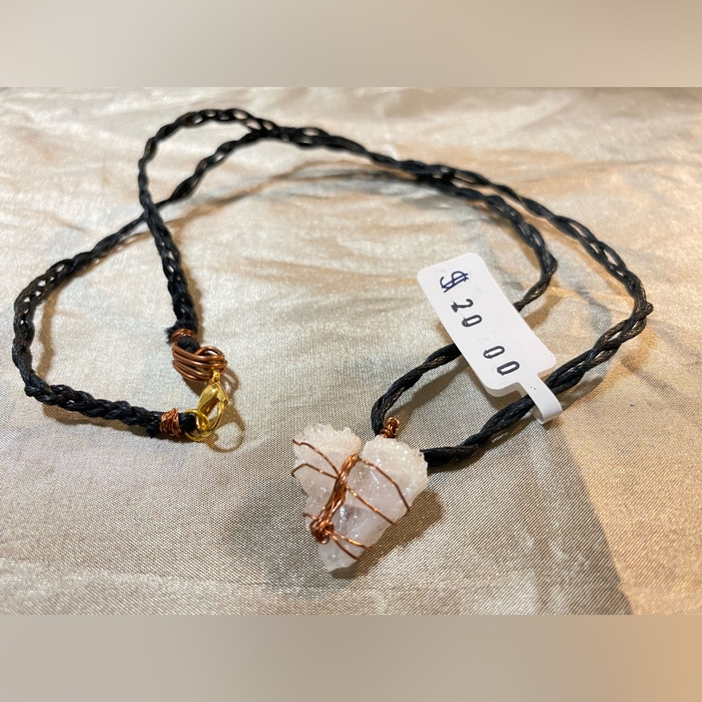 Cold heart citrine crystal, jewelry necklace, hand made